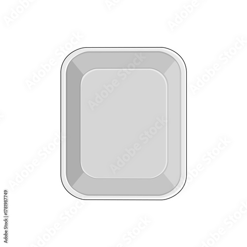 White empty styrofoam food tray. Illustration Isolated On White Background.