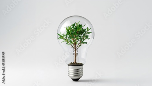 Enclosed Verdancy. A Study of Form and Contrast in a Lightbulb Environment.