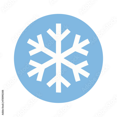 Blue Circle Snowflake Icon