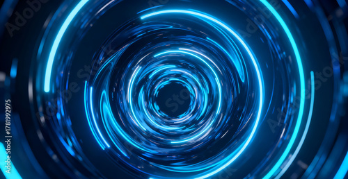 Blue business technology light effect vortex main visual background