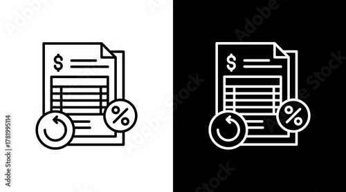 Tax Return White Icon Set Design