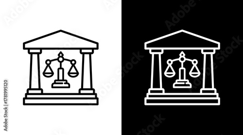 Courthouse White Icon Set Design