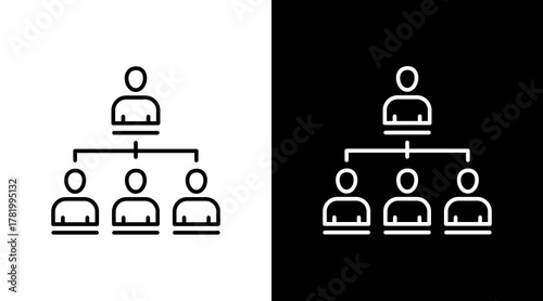 Governance Chart White Icon Set Design