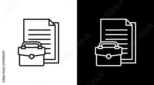 Government Briefcase White Icon Set Design