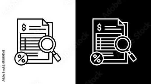 Tax Audit White Icon Set Design
