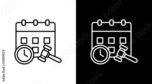 Regulatory Clock White Icon Set Design