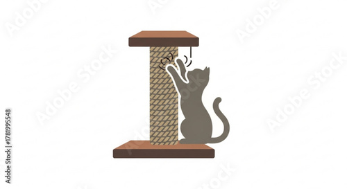 A cute cat scratching post, a fun and engaging toy for your feline friend, perfect for exercise and play