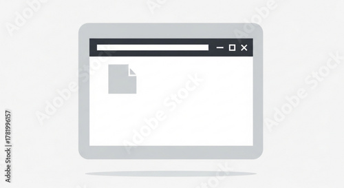 Illustration of a browser window with a file icon, representing web browsing, file management, and online document access