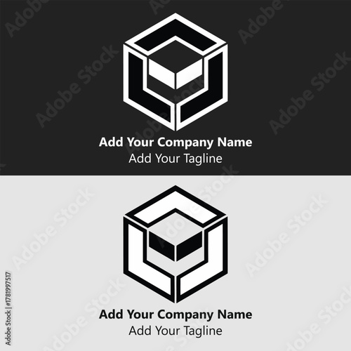 Minimal isometric cube logo with clean geometric lines and 3D illusion effect. Great for tech, startup branding, or architectural firms.