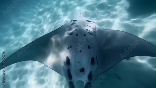 Wallpaper Mural Majestic Manta Ray Glides Gracefully Through Crystal Clear Tropical Waters. Torontodigital.ca