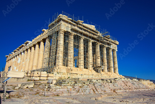 Parthenon of Athens, Ancient Greek Architectural Landmark on the Acropolis
