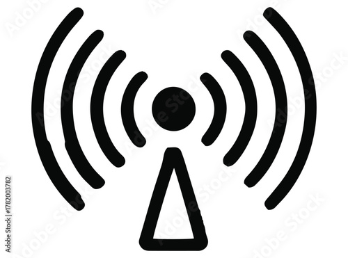 Black antenna icon for wireless communication device