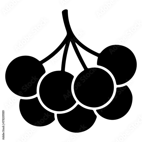 Silhouette of a black teapot with a curved spout and handle on