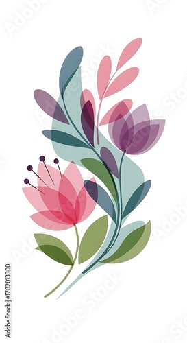 Elegant Floral Arrangement - A Delicate Watercolor Illustration.