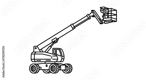 Construction lift with extended boom and platform for elevating work  