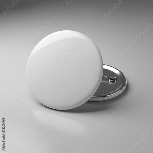 Blank White Button Badge Mockup - Customizable Design Template for Events and Promotions.