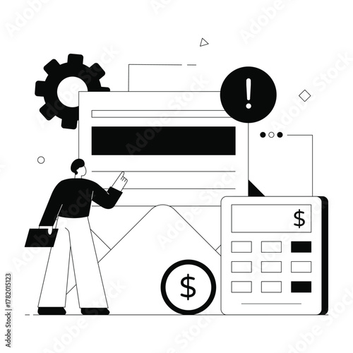 Document showing loan approval or bank message Solid Vector Illustration 
