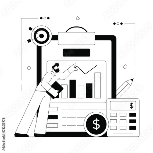 Planning long-term profit and success through smart investment Solid Vector Illustration 