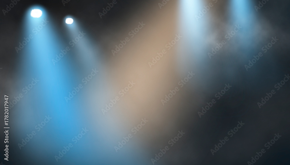 Obraz premium Bright stadium arena lights and smoke 