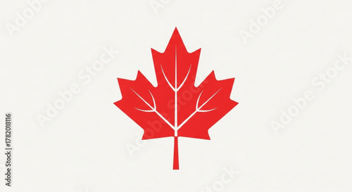 A simple red maple leaf, the national symbol of canada, , representing canadian identity and heritage