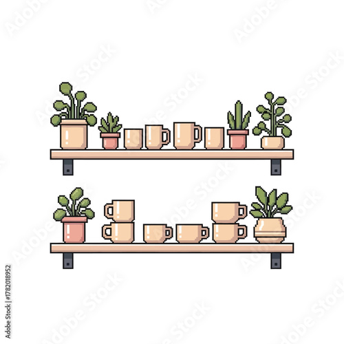 Kawaii Coffee Dripper Pixel Vector