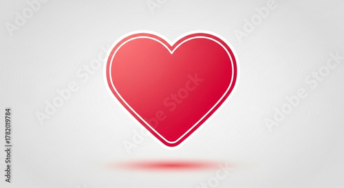 A red heart shape, a symbol of love, affection, and passion, commonly used in romantic contexts
