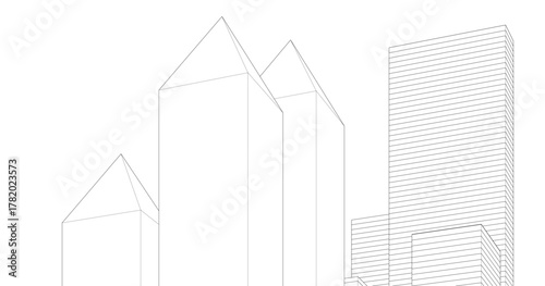 modern city urban concept 3d illustration