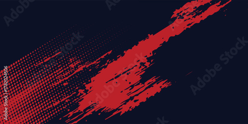 Black and red abstract grunge background with halftone style modern arts sport background abstract