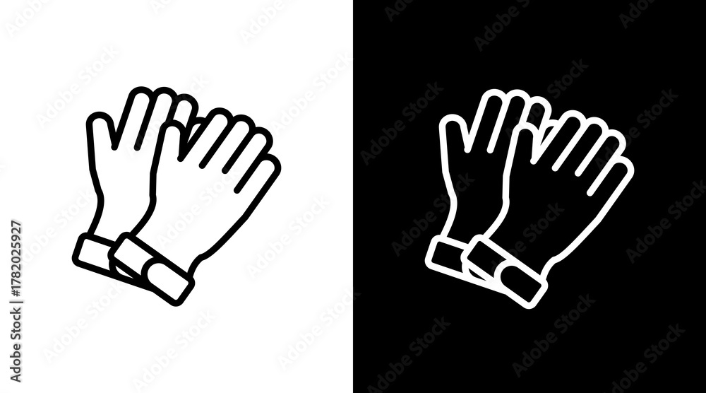 Fototapeta premium Safety Gloves White Icon Set Design