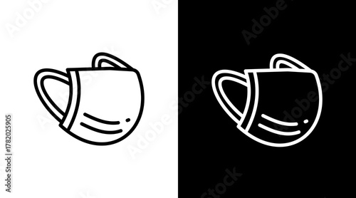 Face Mask  White Icon Set Design