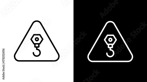Crane Operation Zone  White Icon Set Design