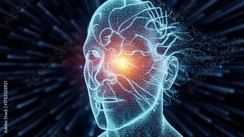 Mind-blowing data visualization of human brain activity for innovative tech companies and AI research projects needing creative assets