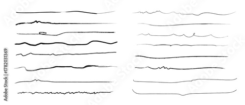 Grunge pen and marker brush collection. Hand-drawn, rough, and wavy stroke elements in vector format — ideal for sketches, backgrounds, and textured art projects.