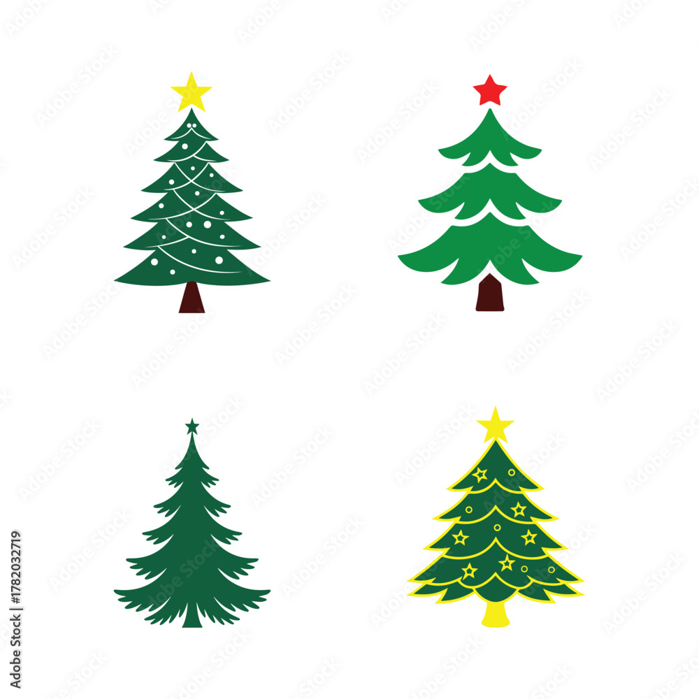 Obraz premium christmas tree vector illustration