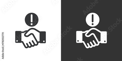 Agreement Warning icon. Solid glyph series icon