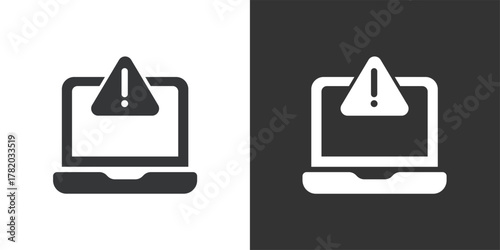 Computer Error Alert icon. Solid glyph series icon