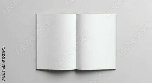 Open book on plain background