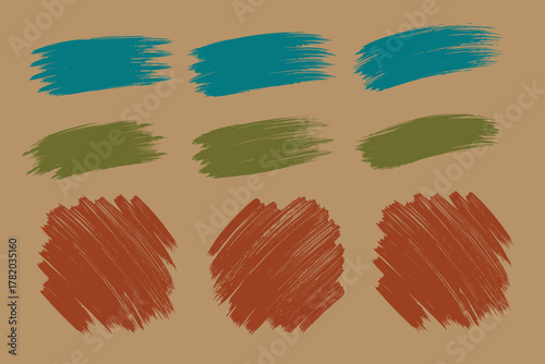 Modern Colorful Paint brush Vector Set collection. Ink Grungy brushes collection. Vector black paint brush. permanent marker pen stroke set. Vector illustration. Eps 10