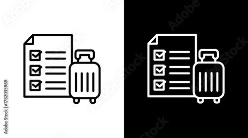 Packing List White Icon Set Design
