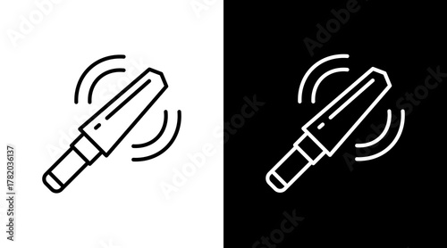 Metal Detector White Icon Set Design