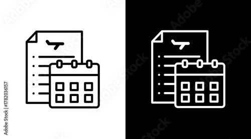Schedule White Icon Set Design