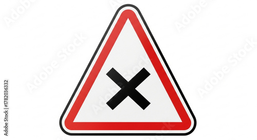 Crossroad ahead warning sign, alerting drivers to an intersection with potential hazards and traffic conflicts