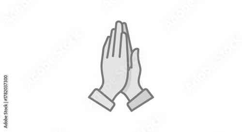 Illustration of praying hands, symbolizing faith, hope, and spirituality in a simple and elegant design