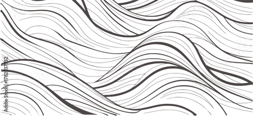 Abstract flowing lines pattern monochrome vector