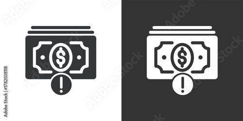 Money Financial Alert icon. Solid glyph series icon
