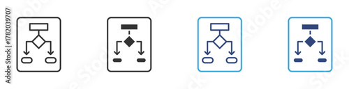 Business modeling icon set, symbolizes Strategy Development and Business Structure Planning , vector illustration .