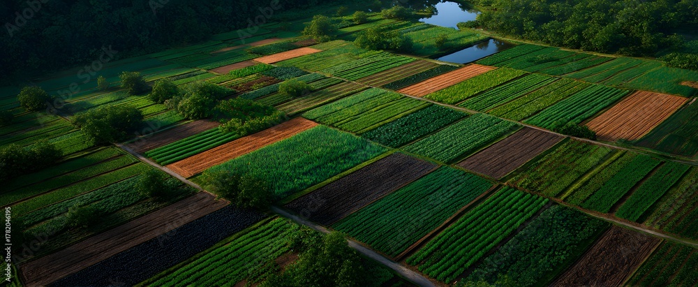 Fototapeta premium The field is a green playground where sustainable crop cultivation methods dance with nature.
