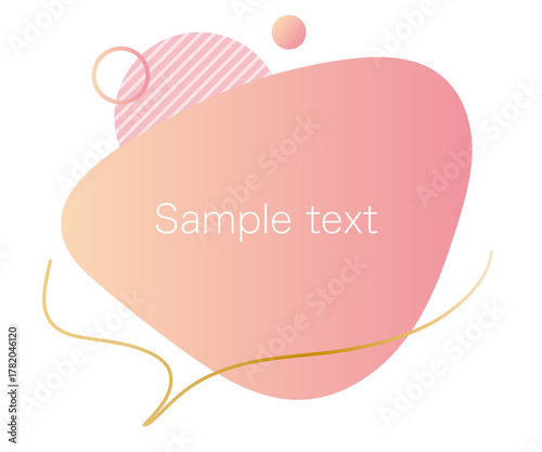 ゆるい形のフレーム。グラデーションカラーの吹き出し。抽象的な装飾のベクターイラスト。