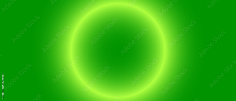 Fototapeta premium Green glowing sphere, abstract light and dark green background with circles