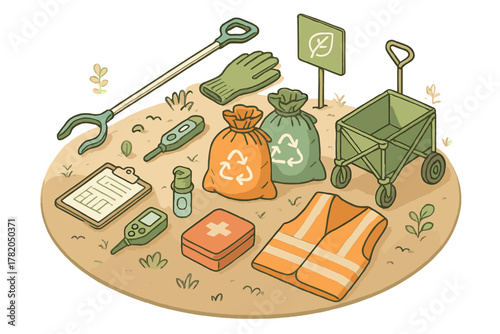 Essential equipment and supplies for environmental cleanup, recycling, and safety operations